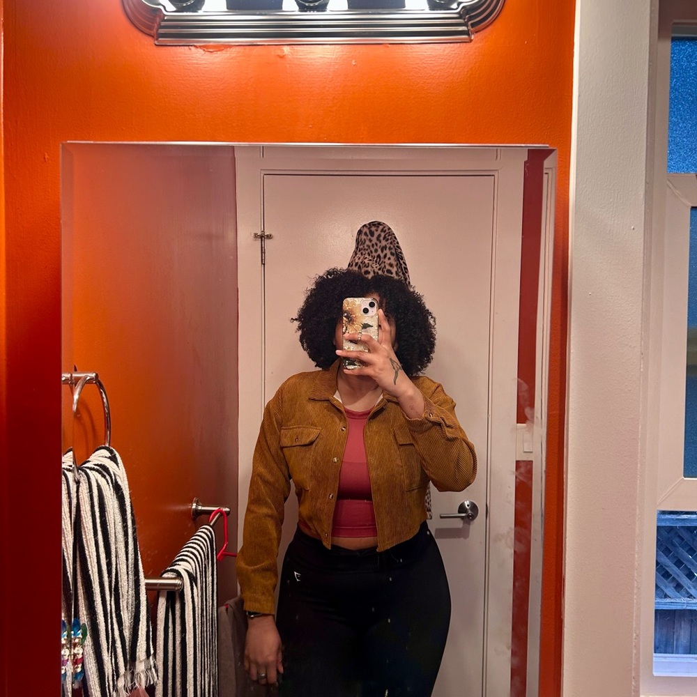 Corduroy Cropped Button Up
